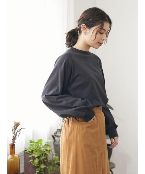 Green　Parks（グリーンパークス）の「ハイネックラグランロンTEE＊（Tシャツ/カットソー・レディース・チャコールグレー/ライトグレー/レッド/オフホワイト・FREE）」の10枚目の写真