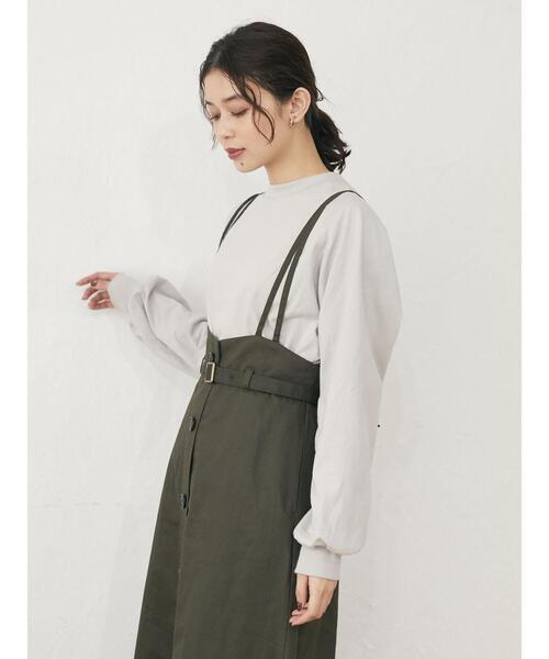 Green　Parks（グリーンパークス）の「ハイネックラグランロンTEE＊（Tシャツ/カットソー・レディース・チャコールグレー/ライトグレー/レッド/オフホワイト・FREE）」の20枚目の写真