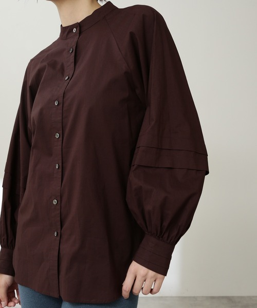 N.(N. Natural Beauty Basic)(エヌエヌナチュラルビューティーベーシック)の「◆タッキングボリュームスリーブブラウス(シャツ/ブラウス・レディース・イエロー/ブラウン/ナチュラル・MEDIUM)」の12枚目の写真