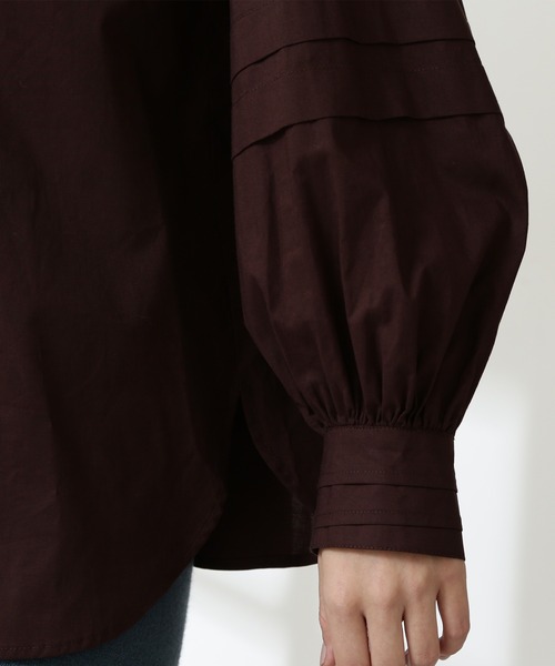 N.(N. Natural Beauty Basic)(エヌエヌナチュラルビューティーベーシック)の「◆タッキングボリュームスリーブブラウス(シャツ/ブラウス・レディース・イエロー/ブラウン/ナチュラル・MEDIUM)」の8枚目の写真