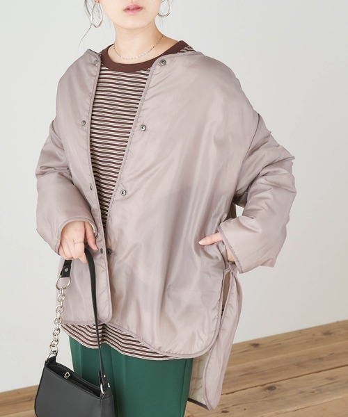 セール】オーバーサイズキルティングサイドスリットリバーシブルノー