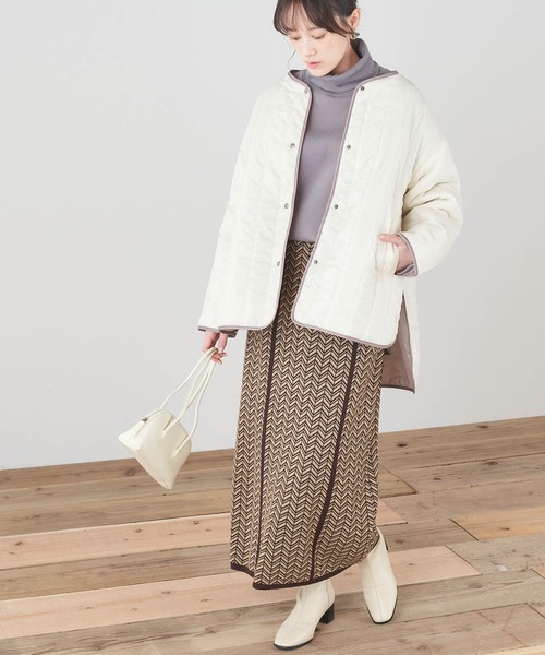 セール】オーバーサイズキルティングサイドスリットリバーシブルノー