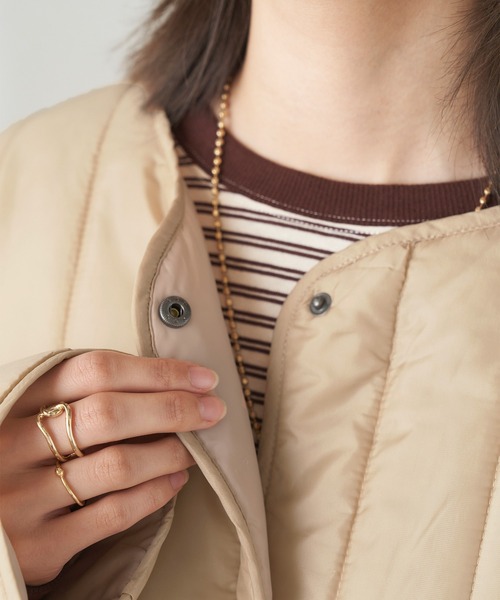 セール】オーバーサイズキルティングサイドスリットリバーシブルノー