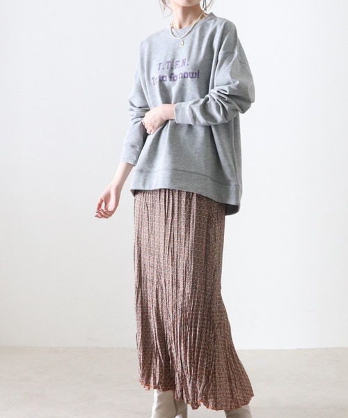 Cheek（チーク）の「ロゴプリント裏毛プルオーバー（スウェット・レディース・アイボリー/グレー/ネイビー・MEDIUM）」の17枚目の写真