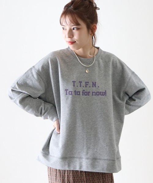 Cheek（チーク）の「ロゴプリント裏毛プルオーバー（スウェット・レディース・アイボリー/グレー/ネイビー・MEDIUM）」の21枚目の写真