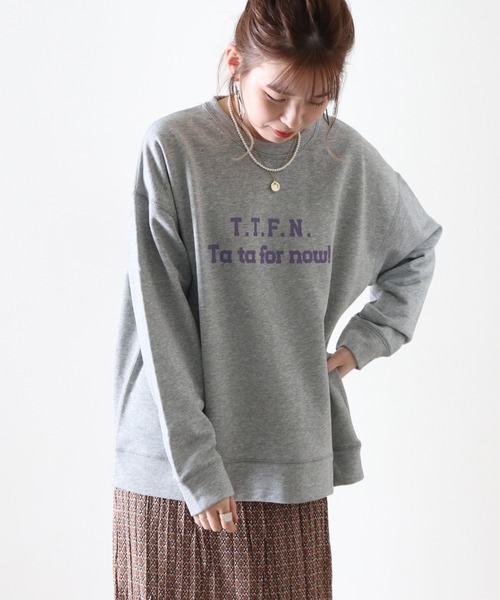 Cheek（チーク）の「ロゴプリント裏毛プルオーバー（スウェット・レディース・アイボリー/グレー/ネイビー・MEDIUM）」の5枚目の写真