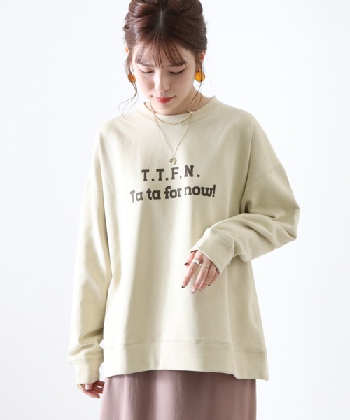 Cheek（チーク）の「ロゴプリント裏毛プルオーバー（スウェット・レディース・アイボリー/グレー/ネイビー・MEDIUM）」の22枚目の写真