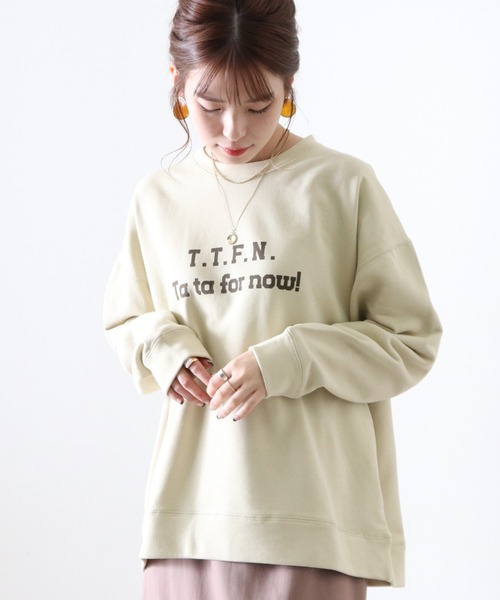 Cheek（チーク）の「ロゴプリント裏毛プルオーバー（スウェット・レディース・アイボリー/グレー/ネイビー・MEDIUM）」の6枚目の写真