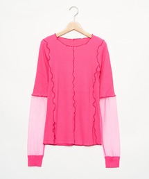 AS KNOW AS PINKY | メッシュ繋げてエッジプルオーバー(Tシャツ/カットソー)