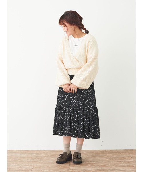 SLURR（スラ―）の「ドットフリルマーメイドスカート（スカート・レディース・ライトベージュ/ブラック・MEDIUM/SMALL）」の22枚目の写真