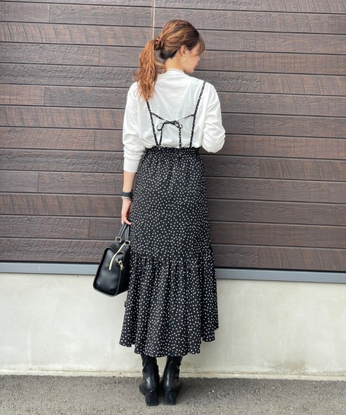 SLURR（スラ―）の「ドットフリルマーメイドスカート（スカート・レディース・ライトベージュ/ブラック・MEDIUM/SMALL）」の12枚目の写真