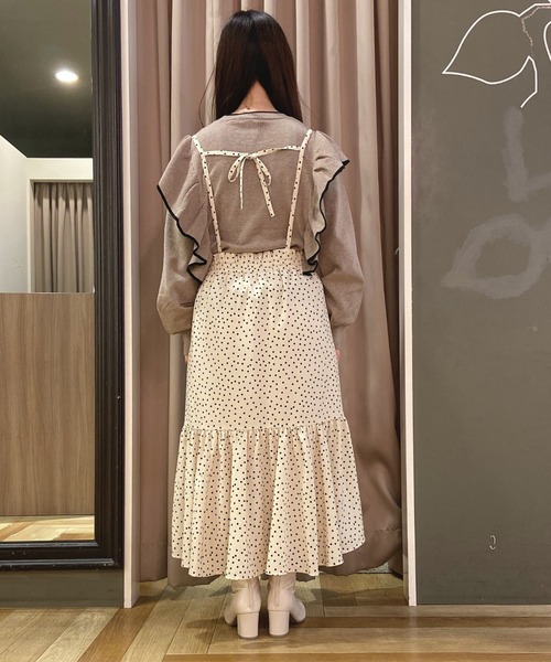 SLURR（スラ―）の「ドットフリルマーメイドスカート（スカート・レディース・ライトベージュ/ブラック・MEDIUM/SMALL）」の8枚目の写真