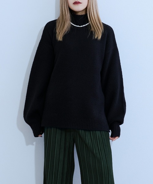 Ellno Loset（エルノロゼット）の「ボリュームハイネックニット（ニット/セーター・メンズ・ブラック/ダークグリーン/パープル/ブルーグリーン・MEDIUM/LARGE）」の2枚目の写真