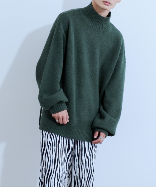 Ellno Loset（エルノロゼット）の「ボリュームハイネックニット（ニット/セーター・メンズ・ブラック/ダークグリーン/パープル/ブルーグリーン・MEDIUM/LARGE）」の3枚目の写真