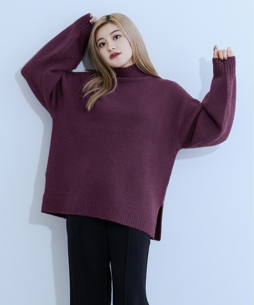 Ellno Loset（エルノロゼット）の「ボリュームハイネックニット（ニット/セーター・メンズ・ブラック/ダークグリーン/パープル/ブルーグリーン・MEDIUM/LARGE）」の16枚目の写真