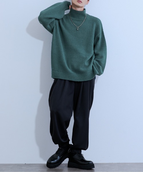 Ellno Loset（エルノロゼット）の「ボリュームハイネックニット（ニット/セーター・メンズ・ブラック/ダークグリーン/パープル/ブルーグリーン・MEDIUM/LARGE）」の22枚目の写真