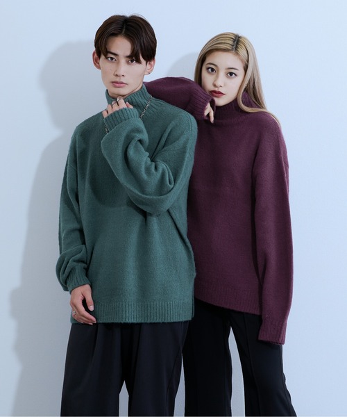 Ellno Loset（エルノロゼット）の「ボリュームハイネックニット（ニット/セーター・メンズ・ブラック/ダークグリーン/パープル/ブルーグリーン・MEDIUM/LARGE）」の20枚目の写真