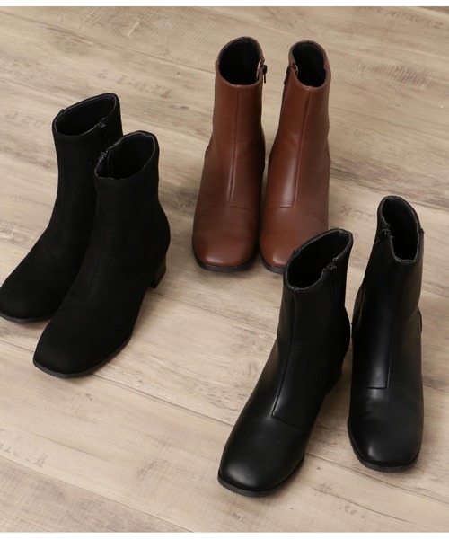 CHILLE(チル)の「切替デザインミディブーティー(ブーツ・レディース・ブラック/ダークブラウン/ブラック系・LL/S/M/L)」の14枚目の写真