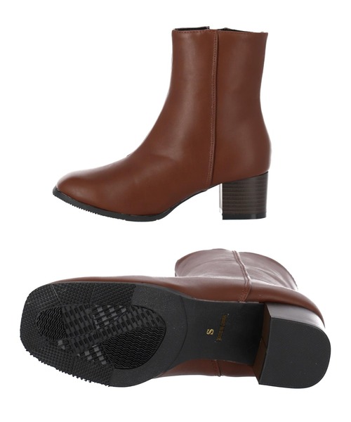 CHILLE(チル)の「切替デザインミディブーティー(ブーツ・レディース・ブラック/ダークブラウン/ブラック系・LL/S/M/L)」の17枚目の写真