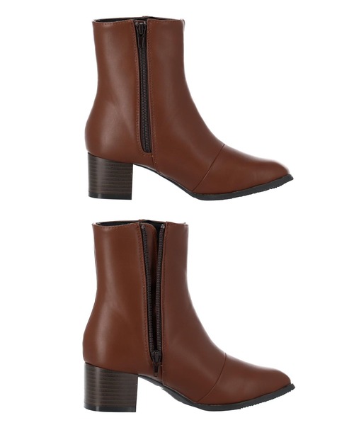 CHILLE(チル)の「切替デザインミディブーティー(ブーツ・レディース・ブラック/ダークブラウン/ブラック系・LL/S/M/L)」の5枚目の写真