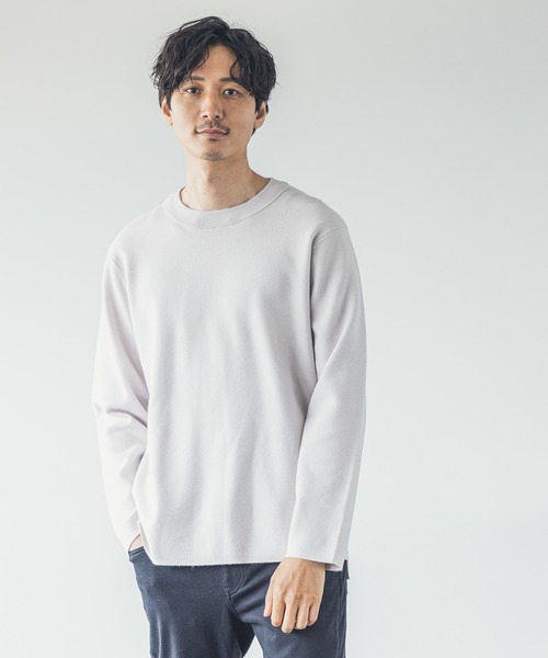 GLOBAL WORK(グローバルワーク)の「ヤミツキニットクルーネック/952818(ニット/セーター・メンズ・チャコールグレー/ネイビー/イエロー/ブルー/オートミール/ホワイト×ネイビー/ベージュ系その他・SMALL/MEDIUM/LARGE/X-LARGE)」の4枚目の写真