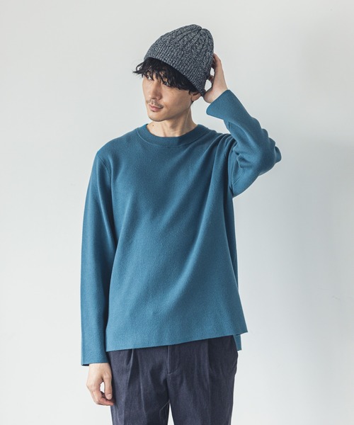 GLOBAL WORK(グローバルワーク)の「ヤミツキニットクルーネック/952818(ニット/セーター・メンズ・チャコールグレー/ネイビー/イエロー/ブルー/オートミール/ホワイト×ネイビー/ベージュ系その他・SMALL/MEDIUM/LARGE/X-LARGE)」の6枚目の写真
