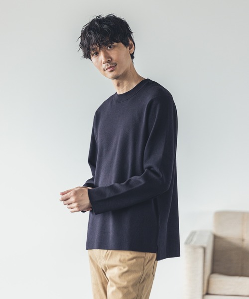 GLOBAL WORK(グローバルワーク)の「ヤミツキニットクルーネック/952818(ニット/セーター・メンズ・チャコールグレー/ネイビー/イエロー/ブルー/オートミール/ホワイト×ネイビー/ベージュ系その他・SMALL/MEDIUM/LARGE/X-LARGE)」の21枚目の写真