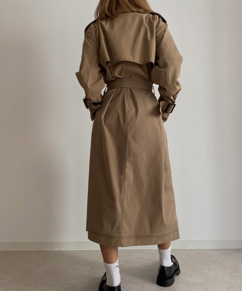Avvenente（アベネンテ）の「【Avvenente】ビッグカラートレンチコート（トレンチコート・レディース・ライトグレー/ベージュ・FREE）」の7枚目の写真