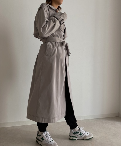 Avvenente（アベネンテ）の「【Avvenente】ビッグカラートレンチコート（トレンチコート・レディース・ライトグレー/ベージュ・FREE）」の9枚目の写真