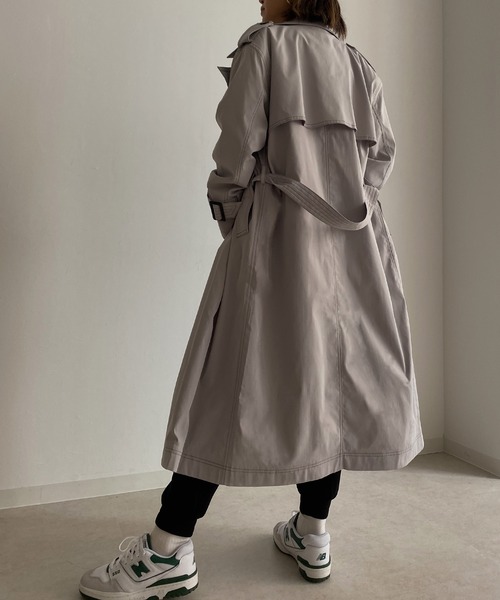 Avvenente（アベネンテ）の「【Avvenente】ビッグカラートレンチコート（トレンチコート・レディース・ライトグレー/ベージュ・FREE）」の12枚目の写真