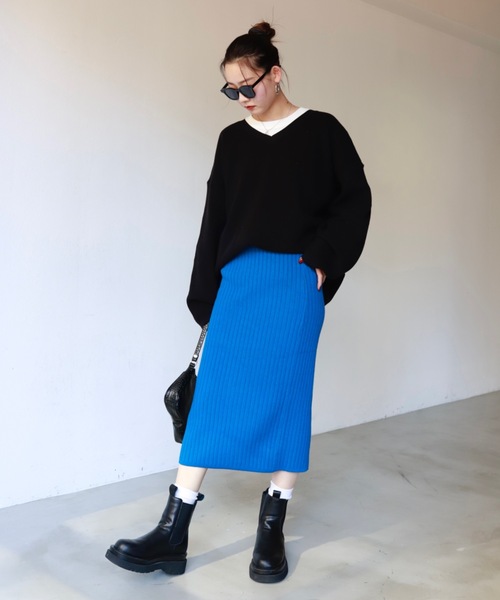 SHAGGIE（シャギー）の「バックスリットリブタイトペンシルスカート（スカート・レディース・ブラック/ブラウン/ブルー/グリーン・FREE）」の19枚目の写真