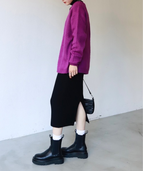 SHAGGIE（シャギー）の「バックスリットリブタイトペンシルスカート（スカート・レディース・ブラック/ブラウン/ブルー/グリーン・FREE）」の8枚目の写真