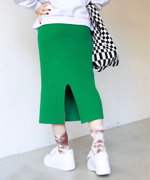 SHAGGIE（シャギー）の「バックスリットリブタイトペンシルスカート（スカート・レディース・ブラック/ブラウン/ブルー/グリーン・FREE）」の16枚目の写真