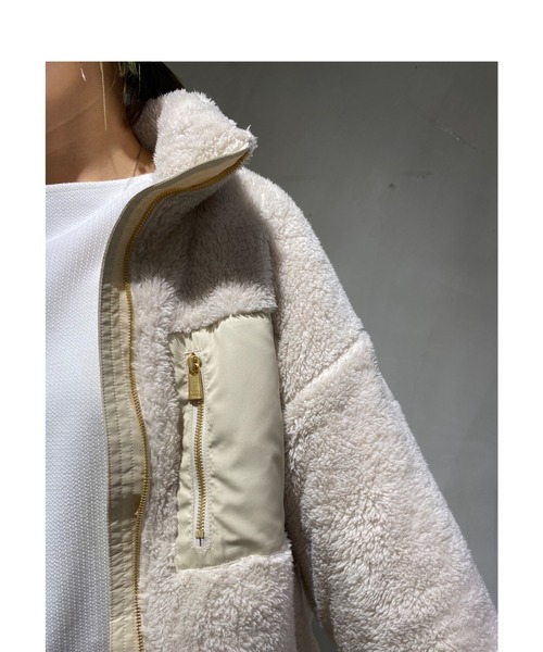 B'2nd（ビーセカンド）の「TATRAS(タトラス) ボアスタンド/LTAT21A4873-L（ブルゾン・レディース・ブラック/ベージュ・1/2/3）」の8枚目の写真