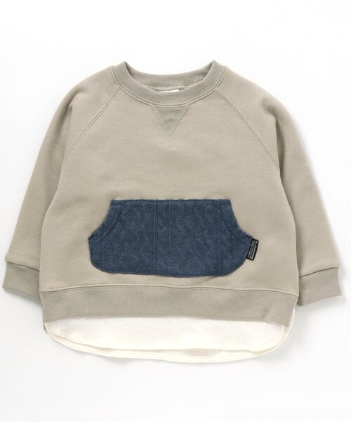 BREEZE（ブリーズ）の「ニットポケットトレーナー_裏シャギー（スウェット・キッズ・パープル/オレンジ/ブラック/グリーン/イエロー/ベージュ・110/100/80/90/120/130/140）」の2枚目の写真