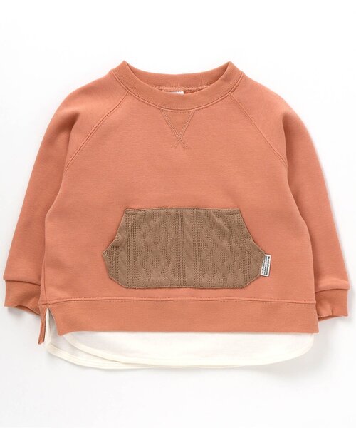 BREEZE（ブリーズ）の「ニットポケットトレーナー_裏シャギー（スウェット・キッズ・パープル/オレンジ/ブラック/グリーン/イエロー/ベージュ・110/100/80/90/120/130/140）」の6枚目の写真