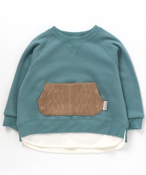 BREEZE（ブリーズ）の「ニットポケットトレーナー_裏シャギー（スウェット・キッズ・パープル/オレンジ/ブラック/グリーン/イエロー/ベージュ・110/100/80/90/120/130/140）」の3枚目の写真