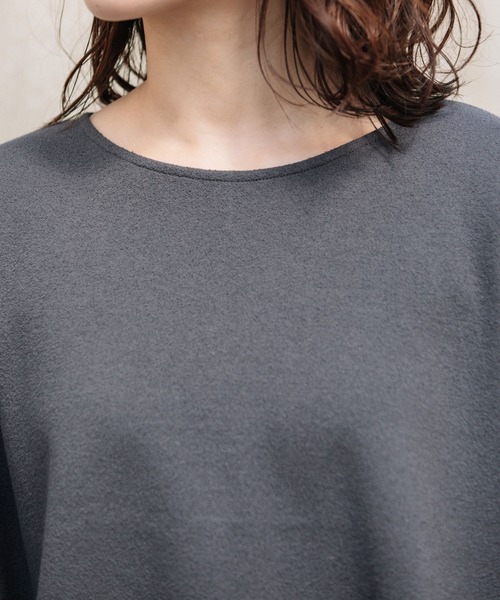 Munich（ミューニック）の「ダブルフェイスブークレータックショルダートップス（Tシャツ/カットソー・レディース・ブラック/オフホワイト/ダークグレー・FREE）」の13枚目の写真