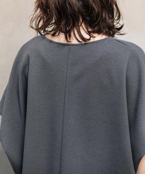 Munich（ミューニック）の「ダブルフェイスブークレータックショルダートップス（Tシャツ/カットソー・レディース・ブラック/オフホワイト/ダークグレー・FREE）」の14枚目の写真