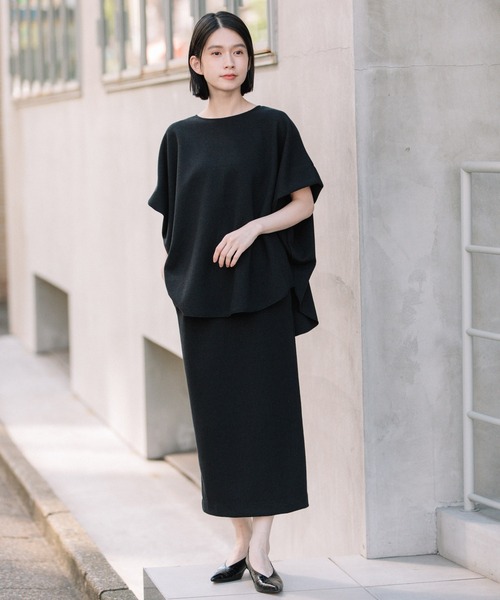 Munich（ミューニック）の「ダブルフェイスブークレータックショルダートップス（Tシャツ/カットソー・レディース・ブラック/オフホワイト/ダークグレー・FREE）」の18枚目の写真