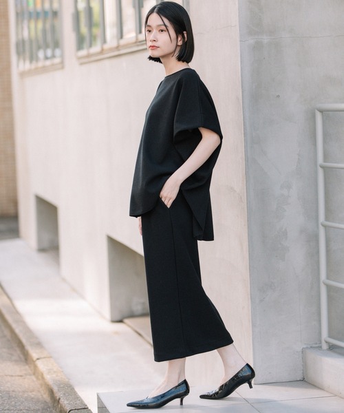 Munich（ミューニック）の「ダブルフェイスブークレータックショルダートップス（Tシャツ/カットソー・レディース・ブラック/オフホワイト/ダークグレー・FREE）」の19枚目の写真