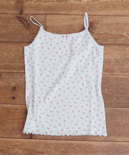 CHILD WOMAN（チャイルドウーマン）の「☆フライス小花プリント キャミソール（キャミソール・レディース・アイボリー/サックスブルー/ブルー・FREE）」の3枚目の写真