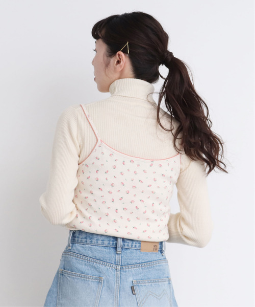 CHILD WOMAN（チャイルドウーマン）の「☆フライス小花プリント キャミソール（キャミソール・レディース・アイボリー/サックスブルー/ブルー・FREE）」の5枚目の写真