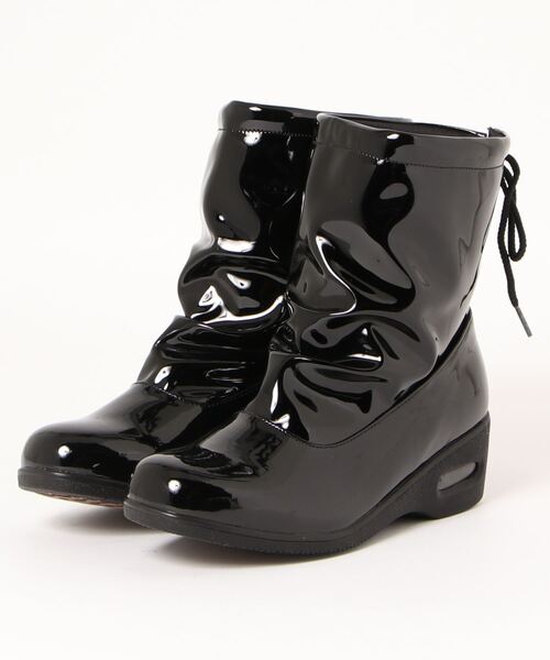 Balancoire（ブランコアール）の「防水 ミドル丈 レインブーツ（レインシューズ・レディース・ブラック系その他/ベージュ/ダークベージュ/ダークブラウン・22.5cm/23.0cm/24.0cm/24.5cm/23.5cm）」の2枚目の写真