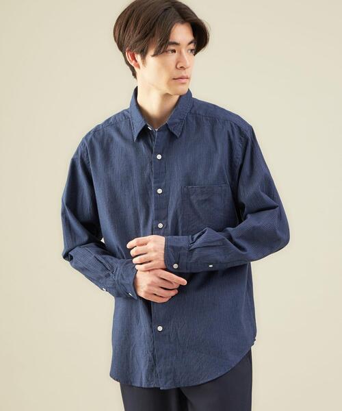 green label relaxing（グリーンレーベルリラクシング）の「ウール ブレンド ビエラ レギュラーカラー シャツ（シャツ/ブラウス・メンズ・ネイビー/グレー/モカ・S/M/L）」の3枚目の写真