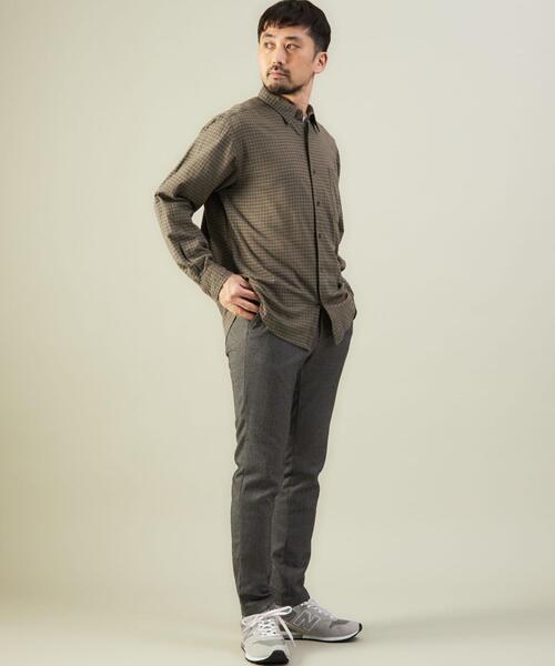 green label relaxing（グリーンレーベルリラクシング）の「ウール ブレンド ビエラ レギュラーカラー シャツ（シャツ/ブラウス・メンズ・ネイビー/グレー/モカ・S/M/L）」の9枚目の写真