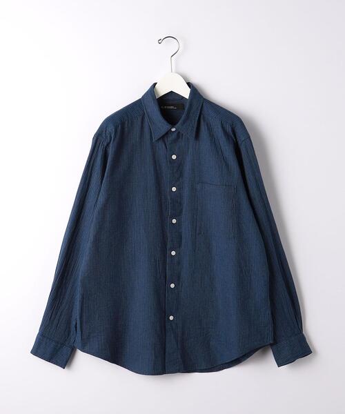 green label relaxing（グリーンレーベルリラクシング）の「ウール ブレンド ビエラ レギュラーカラー シャツ（シャツ/ブラウス・メンズ・ネイビー/グレー/モカ・S/M/L）」の6枚目の写真