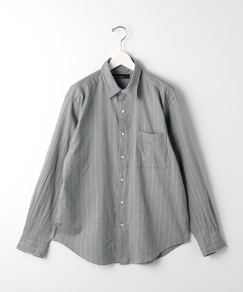 green label relaxing（グリーンレーベルリラクシング）の「ウール ブレンド ビエラ レギュラーカラー シャツ（シャツ/ブラウス・メンズ・ネイビー/グレー/モカ・S/M/L）」の17枚目の写真