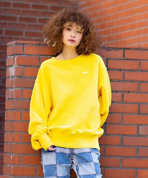 X-girl（エックスガール）の「REVERSE SWEAT TOP（スウェット・レディース・アッシュ/イエロー/ブラック・XL/S/L/M）」の3枚目の写真