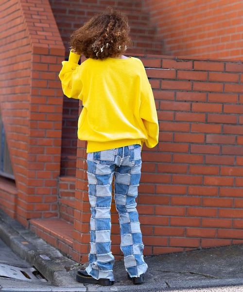 X-girl（エックスガール）の「REVERSE SWEAT TOP（スウェット・レディース・アッシュ/イエロー/ブラック・XL/S/L/M）」の5枚目の写真